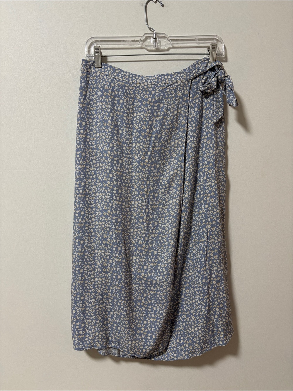 Urban Romantics (L) Tie Waist Cottagecore Wrap Skirt Boho Patterned Blue Midi - Picture 2 of 14